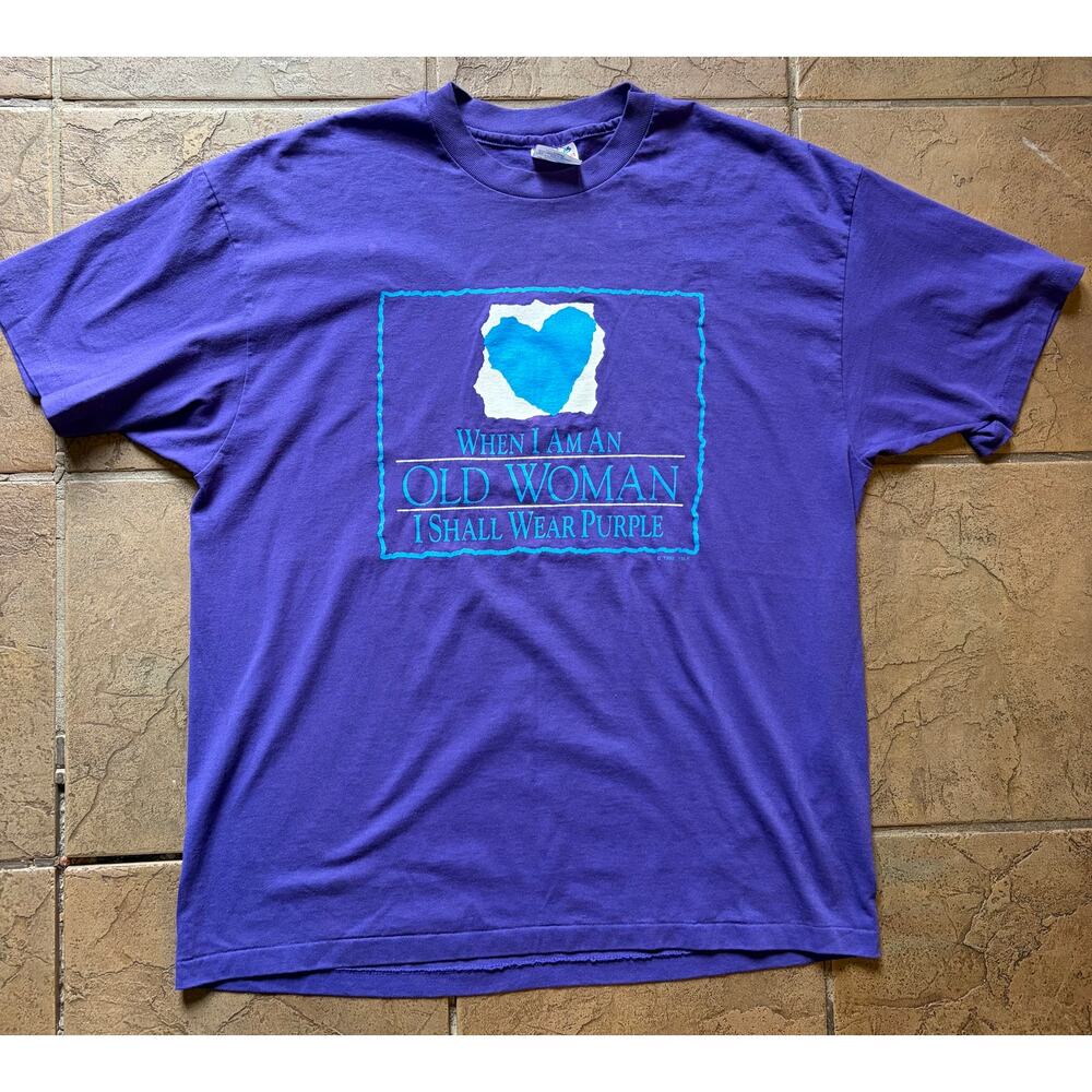Vintage 1992 “When I Am An Old Woman I Shall Wear Purple” T-Shirt XL USA